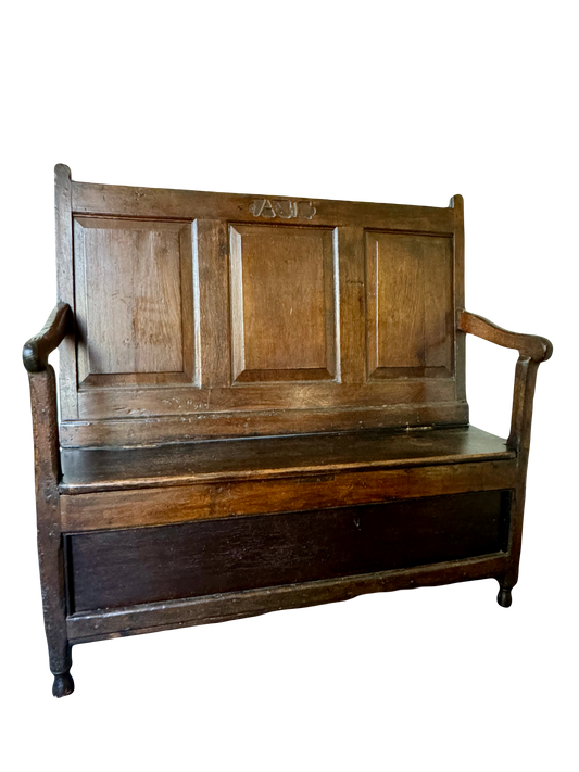 17th Century Carved Hall Settle